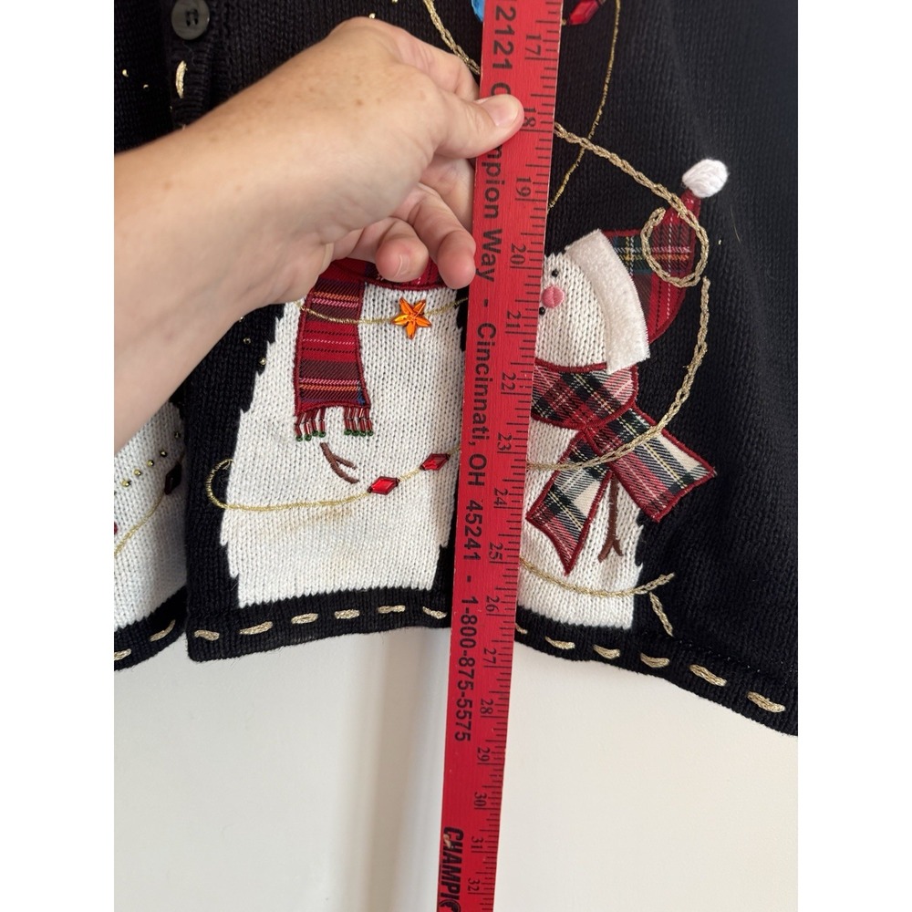 Kitschy Women's Plus Snowman Vest Embroidered Grandma Ugly Large Christmas - Picture 2 of 6